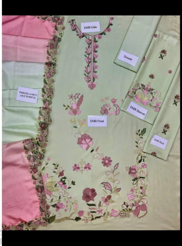 Dhanak Embroidery 3 piece