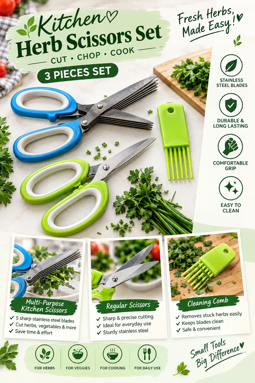Kitchen Herb Scissors Set