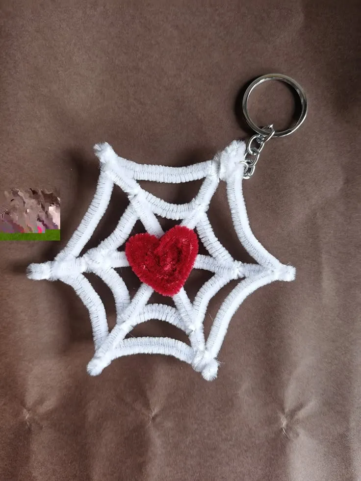 Heartweb Charm – Handmade Spider Web Keychain