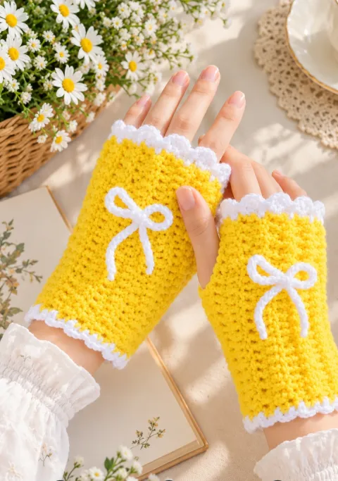 Handmade crochet gloves