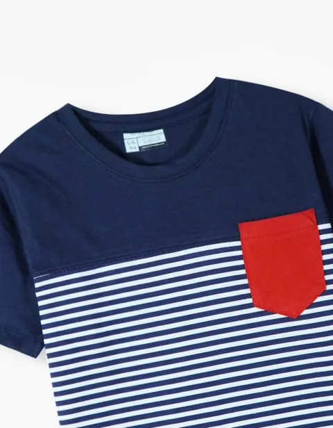 Unisex Stripted T-Shirt with Pocket