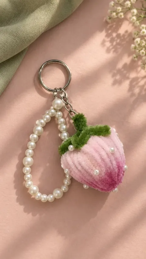 Berry Sweet Charm – Handmade Strawberry Keychain